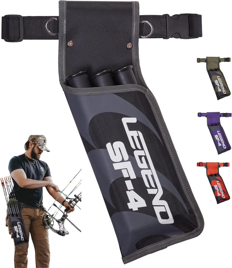Legend SF4 Hip Quiver for Arrows -vBeginner-Friendly Right-Handed Arrow Quiver with 3 Arrow Tubes, Durable Archery Quiver with Adjustable Belt Strap, Waist Quiver Arrow Holder for Target Shooting - Image 1